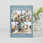 Vrolijk Kerstfeest Multi Photo Holiday Kaart (Staand voorkant)