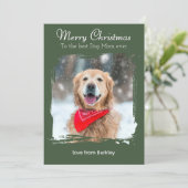 Vrolijk kerstfeest naar de beste hond moeder aange feestdagenkaart (Staand voorkant)
