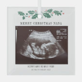 Vrolijk kerstfeest Nana Zwangerschap Ultrasound Fo Glas Ornament (Voorkant)