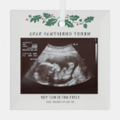 Vrolijk kerstfeest Nana Zwangerschap Ultrasound Fo Glas Ornament (Achterkant)