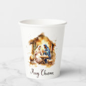 Vrolijk kerstfeest Nativiteit Papieren Bekers (Voorkant)