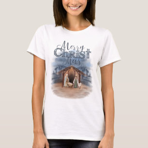 Vrolijk kerstfeest Nativiteit T-shirt