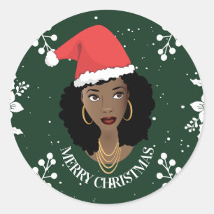 Vrolijk kerstfeest, Natuurlijke haarschoonsinterkl Ronde Sticker