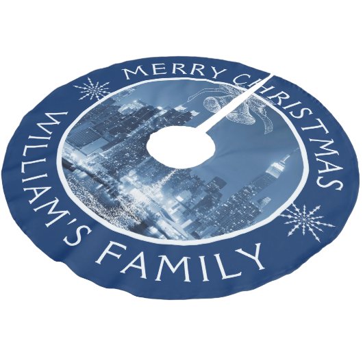 Vrolijk kerstfeest New-York City Winter Landschap Kerstboom Rok (Gekanteld)