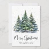Vrolijk Kerstfeest Nieuwe Home Pine Trees Aankondiging (Voorkant)