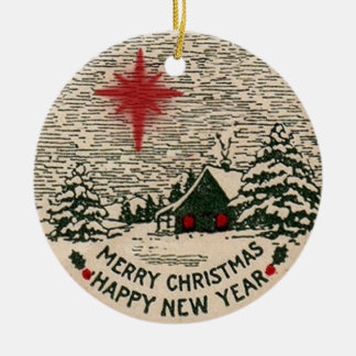 Vrolijk kerstfeest Nieuwjaar 1911 Keramisch Ornament
