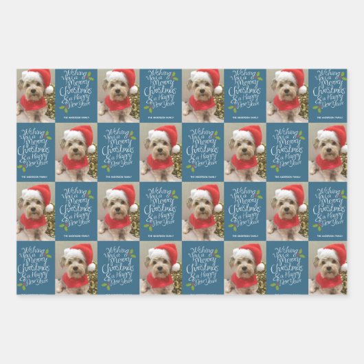 Vrolijk kerstfeest Nieuwjaar - 1 Foto Inpakpapier Vel (Voorkant)