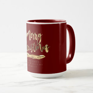Vrolijk kerstfeest Nieuwjaar Elegant Red Gold Mok
