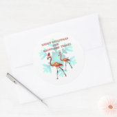 Vrolijk kerstfeest, Nieuwjaar Flamingo's Sticker (Envelop)
