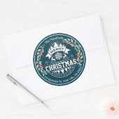 Vrolijk kerstfeest Nieuwjaar Floral Red Berry Ronde Sticker (Envelop)
