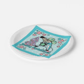 Vrolijk kerstfeest Nieuwjaar Symbool Mouse Cartoon Papieren Bordje (Gekanteld)