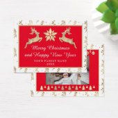 Vrolijk kerstfeest, nieuwjaarsnaam rood Lijst Gold Visitekaartje (Bureau)