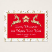 Vrolijk kerstfeest, nieuwjaarsnaam rood Lijst Gold Visitekaartje (Voorkant)