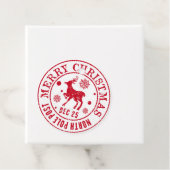 Vrolijk Kerstfeest Noordpool Post Stamp Bedankjes Labels (In situ)