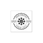 Vrolijk Kerstfeest Noordpool Rood Classic Rubberstempel (Afrduk)