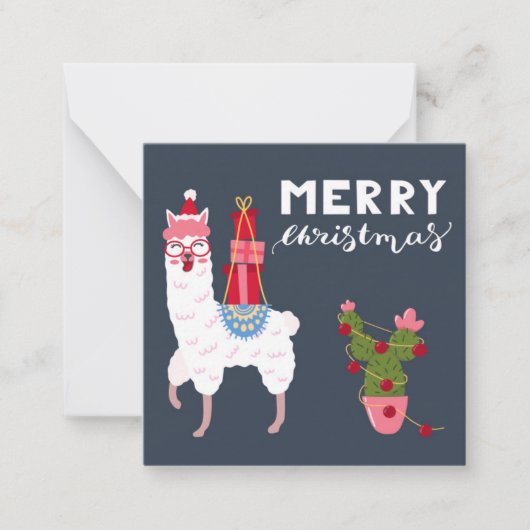 Vrolijk kerstfeest notitiekaartje (Voorkant)