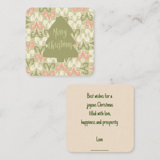 vrolijk kerstfeest: notitiekaartje (Voorkant / Achterkant)