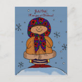 Vrolijk kerstfeest Oekraïense meisje volkskunst Feestdagenkaart (Voorkant)