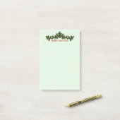 Vrolijk kerstfeest of Prettige feestdagen Holly La Post-it® Notes (Op bureau)