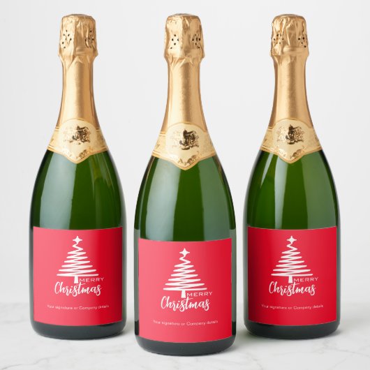 Vrolijk kerstfeest om te personaliseren sparkling wijnetiket (Flessen)