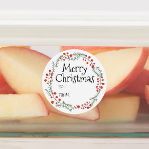 Vrolijk kerstfeest om van rustieke krans lijst sch labels
