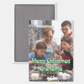 Vrolijk Kerstfeest Oma 2024 Magnet Magneet (Voorkant / Achterkant)