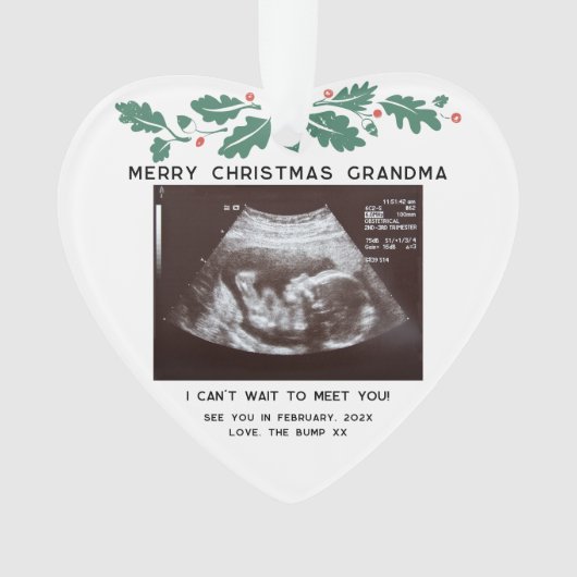 Vrolijk Kerstfeest Oma Baby Scan Keepsake Ornament (voorkant)