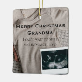 Vrolijk Kerstfeest Oma Boy Zwangerschapsaankondigi Keramisch Ornament (Links)