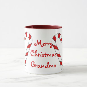 Vrolijk kerstfeest, oma Candy Cane Mok, Janz Mok
