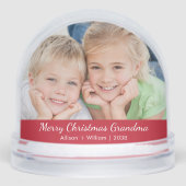 Vrolijk Kerstfeest Oma Foto Sneeuwbol (Voorkant)