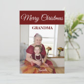 Vrolijk Kerstfeest Oma Fotogedicht Feestdagenkaart (Staand voorkant)