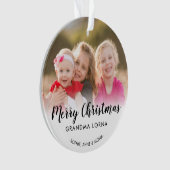 Vrolijk Kerstfeest Oma Grootouder Naam Foto Ornament (voorkant)