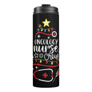 Vrolijk kerstfeest Oncoloog Nursing Gift Oncology Thermosbeker