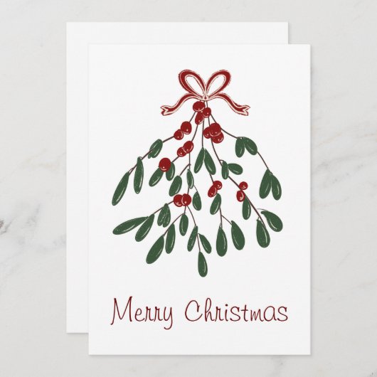 Vrolijk kerstfeest onder de maretak feestdagenkaart (Voorkant / Achterkant)