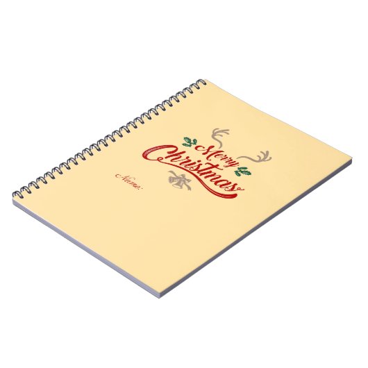 Vrolijk kerstfeest ontwerp | Rood & Groen Notitieboek (Linkerzijde)