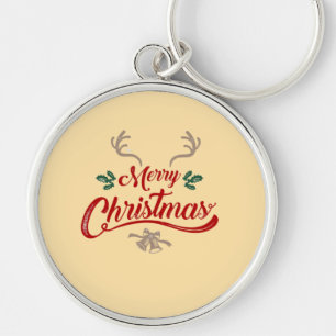 Vrolijk kerstfeest ontwerp Rood & Groen Sleutelhanger