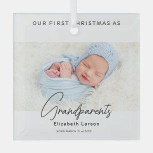 Vrolijk kerstfeest Onze eerste Schattigee Baby als Glas Ornament