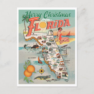 Vrolijk kerstfeest op de kaart van Florida