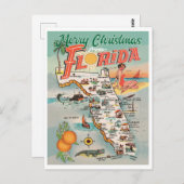 Vrolijk kerstfeest op de kaart van Florida (Voorkant / Achterkant)