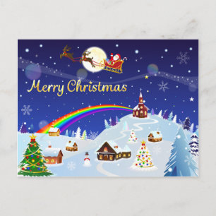Vrolijk kerstfeest op de volle maan briefkaart