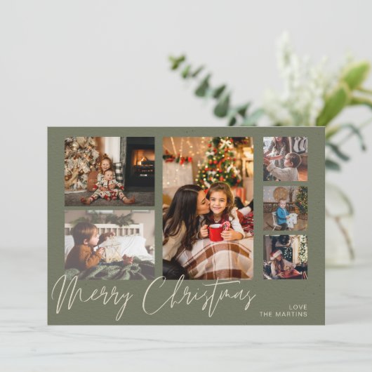 Vrolijk kerstfeest op groen 6 Foto 2 (Staand voorkant)