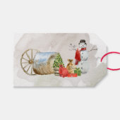 Vrolijk kerstfeest op het Boerderij Cadeaulabel (Voorkant (Horizontaal))