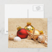 Vrolijk kerstfeest op het strand feestdagenkaart (Voorkant / Achterkant)