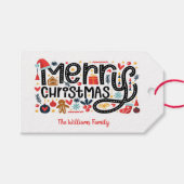 Vrolijk kerstfeest op maat cadeaulabel (Voorkant (Horizontaal))