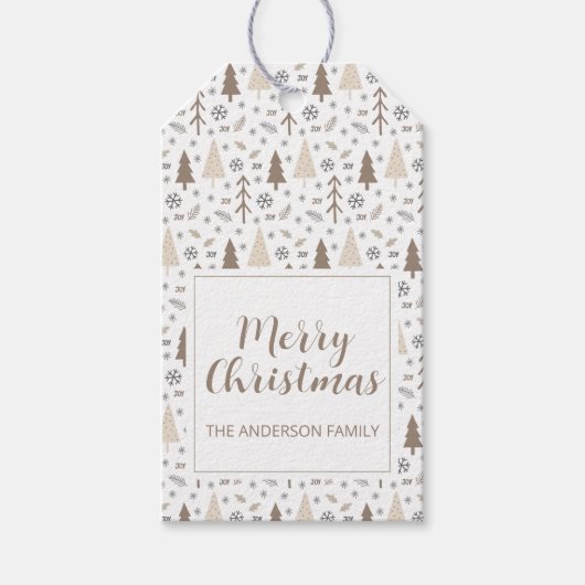 Vrolijk kerstfeest op maat cadeaulabel (Voorkant)