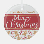 Vrolijk kerstfeest op maat glas ornament (Voorkant)