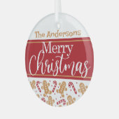 Vrolijk kerstfeest op maat glas ornament (Voorkant links)