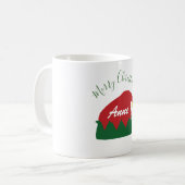 Vrolijk kerstfeest op maat koffiemok (Voorkant links)