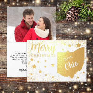 Vrolijk kerstfeest op Ohio State Foto Folie Kaarten