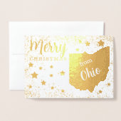 Vrolijk kerstfeest op Ohio State Foto Folie Kaarten (Voorkant met envelop)